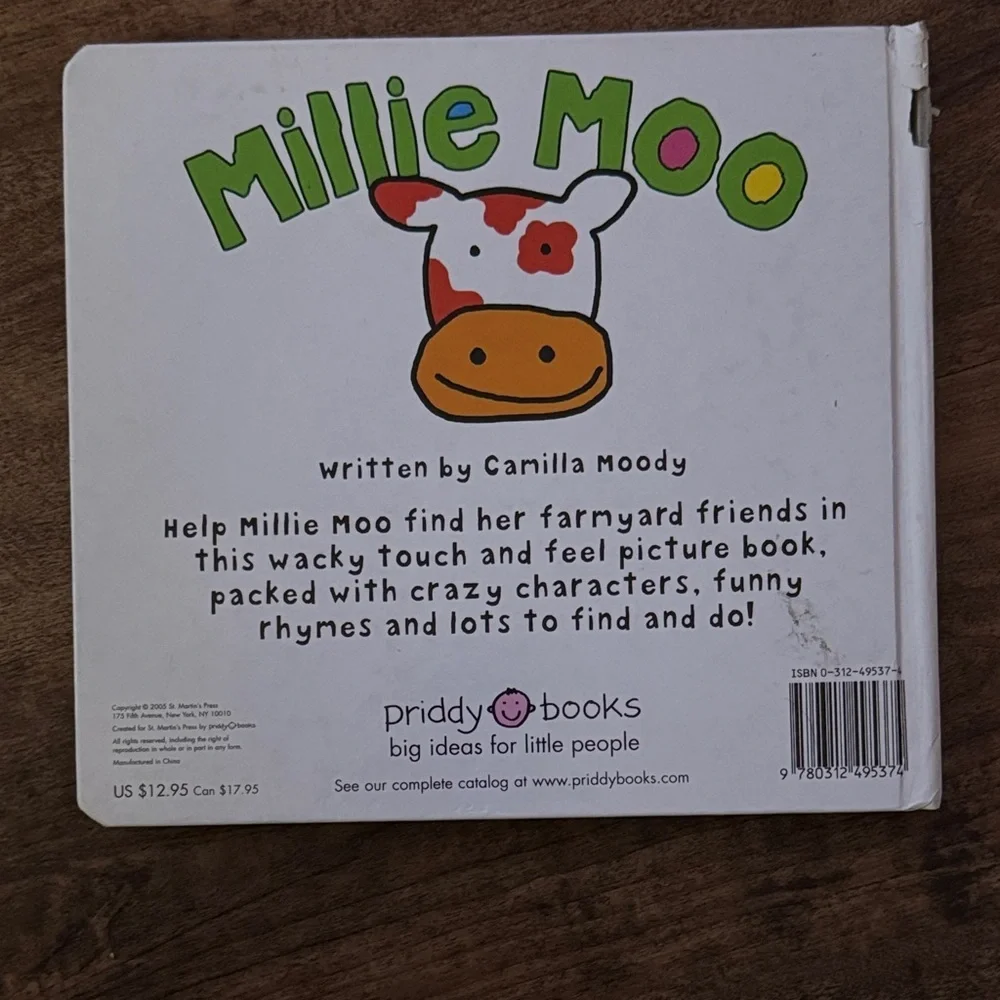 Millie Moo Touch and Feel Book - Red and Orange